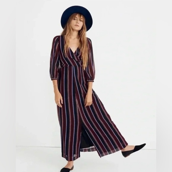Madewell Dresses & Skirts - 💫HP‼️💫 MADEWELL Wrap-Around Maxi Dress in Stockdale Stripe, Size 6